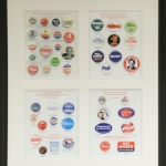 Richard Fenno's collection of campaign buttons for politicians studied in his books. 