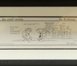 Autographed cartoon by Brickman (no date) Autographed cartoon by Brickman (no date)