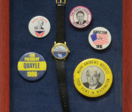 Political memorabilia from Fenno's campaign studies. Political memorabilia from Fenno's campaign studies.