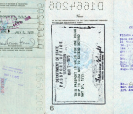 Passport from trip to Cuba, 1975. Passport from trip to Cuba, 1975.